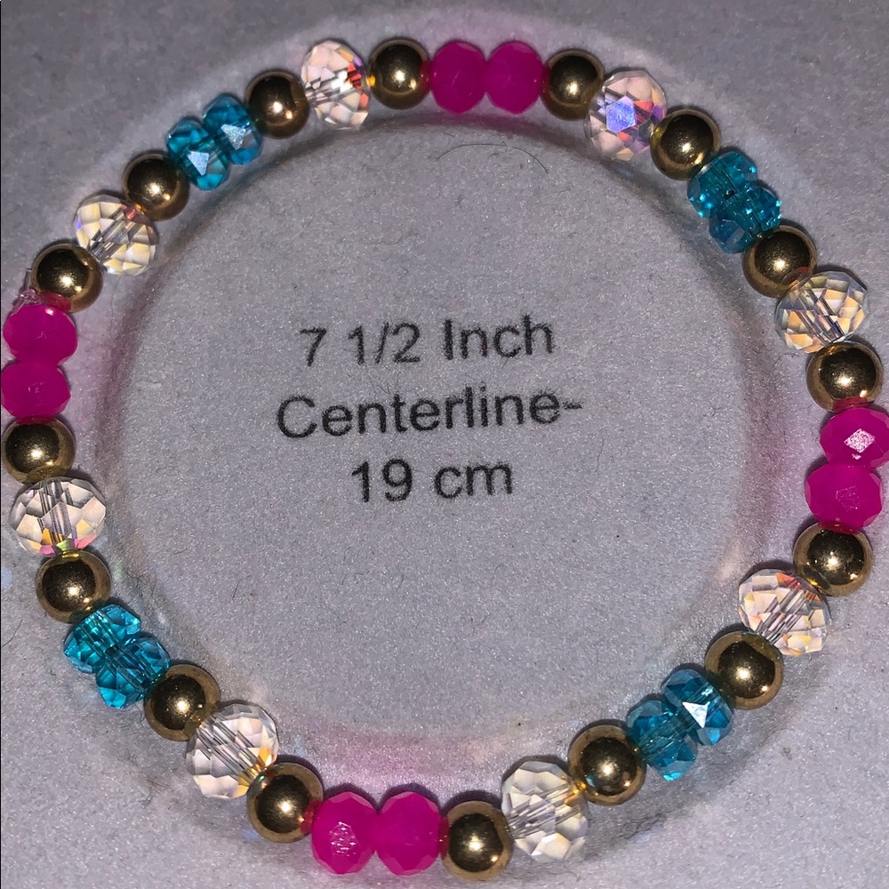 Aurora borealis Crystal stretch Beaded Bracelet